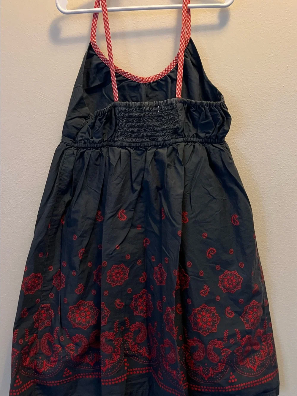 Old Navy Blue Sundress red paisley pattern